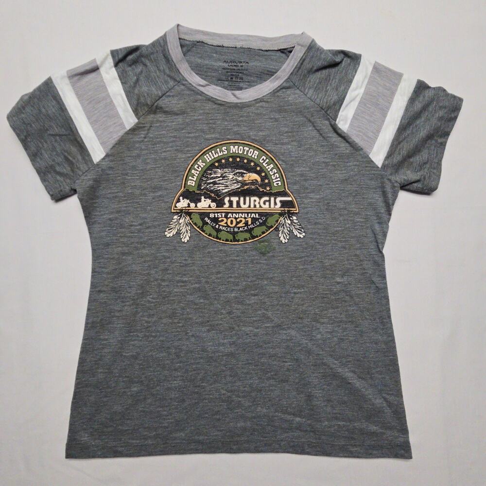 Sturgis Black Hills Motor Classic T Shirt Womens Gray Medium Graphic Motorcycle